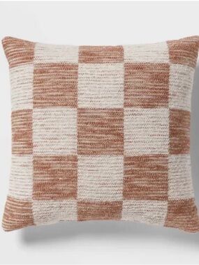 ⭐️NEW Threshold Woven Checkered Accent Pillow (Brown/Neutral) - 18”x18”